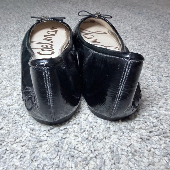 Sam Edelman Felicia Black Patent Leather Ballet Flats Bow Logo Size 11 - Picture 4 of 11